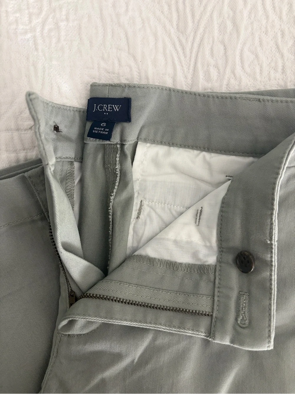 J.Crew Relaxed Cotton Chino Pants in Sage Green